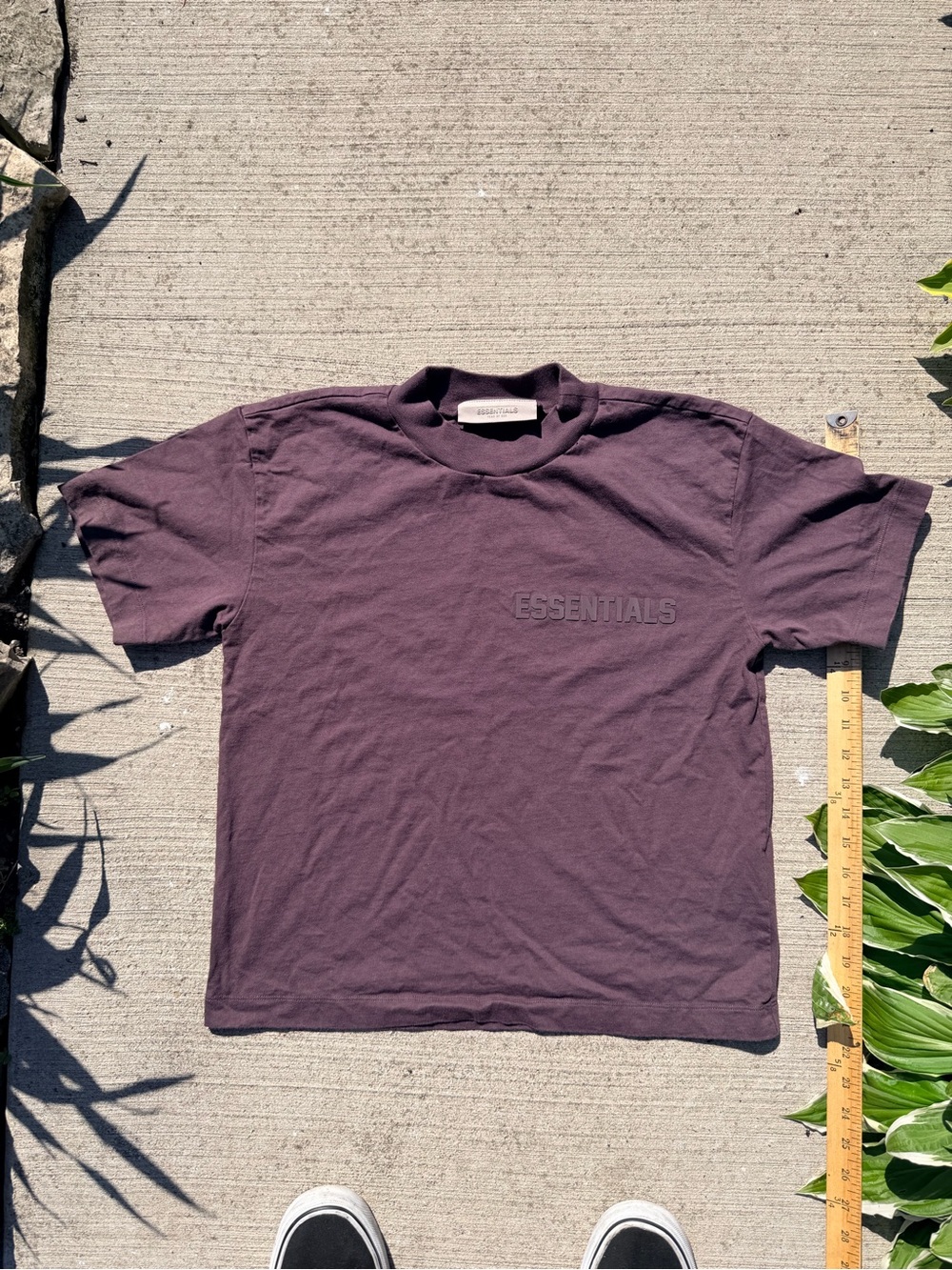 Fear of God Essentials Embossed Logo Tee - Plum L